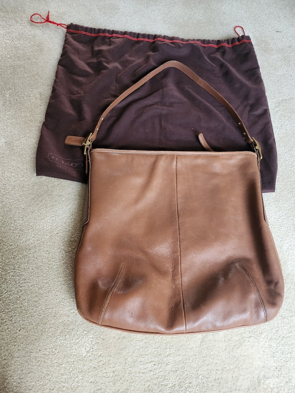 Classic Coach Brown Leather Shoulder Bag